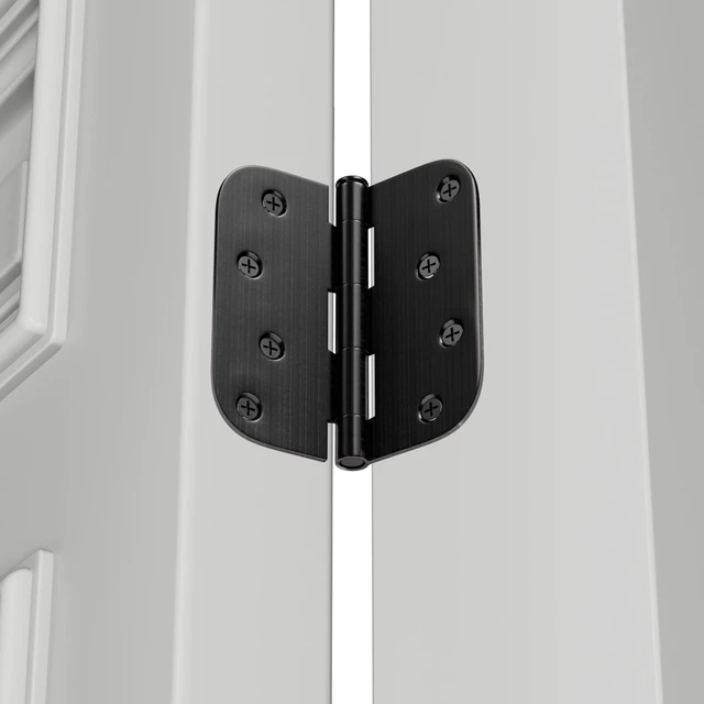 Alt view image 7 of 7 - 3 Pack 4 inch Oil Rubbed Bronze Door Hinges Exterior Door Hinges - Residential Hinges for Interior and Exterior Doors, 5/8" Radius Corners, Iron