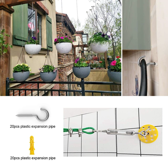 Alt view image 5 of 6 - 20pc 304 Stainless Steel Heavy Duty Screw Hooks, 2" Eye Bolts, Indoor/Outdoor, Wall, Wood, PVC