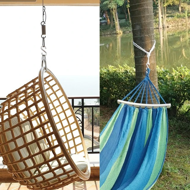Alt view image 4 of 7 - 2 Pack 3.3-Inch Heavy Duty S Hooks, 304 Stainless Steel Swing Hammock Hooks, Maximum Load Capacity 557 lbs