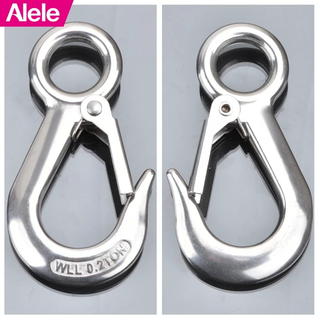 Alt view image 3 of 7 - Grab Hooks,Slip Hooks,304 Stainless Steel Lifting Hook Rigging Accessory,440 lbs.Work Load (Grab Hooks 0.2t)