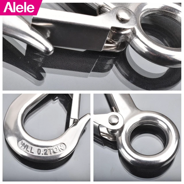 Alt view image 4 of 7 - Grab Hooks,Slip Hooks,304 Stainless Steel Lifting Hook Rigging Accessory,440 lbs.Work Load (Grab Hooks 0.2t)