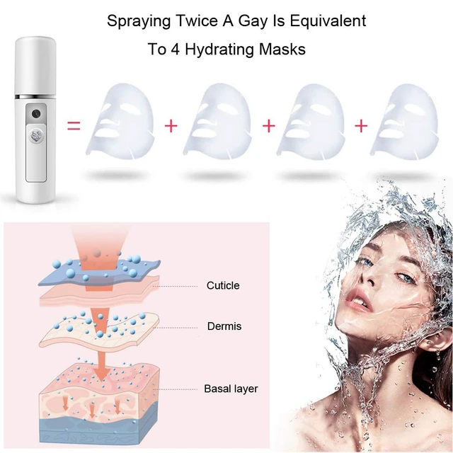 Alt view image 2 of 7 - Nano Facial Mister Moisturizing Atomization Humidifier Cool Mist Facial Steamer Handy Mist Sprayer Moisturizing & Hydrating for Skin Care, Makeup, Eyelash Extensions (White)