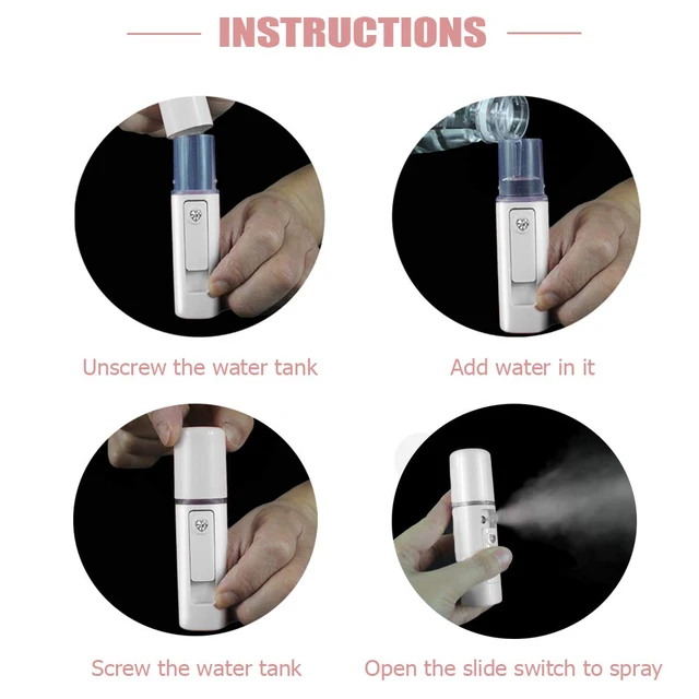 Alt view image 4 of 7 - Nano Facial Mister Moisturizing Atomization Humidifier Cool Mist Facial Steamer Handy Mist Sprayer Moisturizing & Hydrating for Skin Care, Makeup, Eyelash Extensions (White)