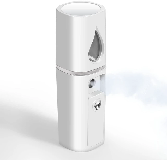 Main image of Nano Facial Steamer, Handy Mini Mister with Mirror, USB Rechargeable Mist Sprayer, Visual Water Tank Moisturizing&Hydrating for Face, Makeup, Skin Care, Eyelash Extensions-White