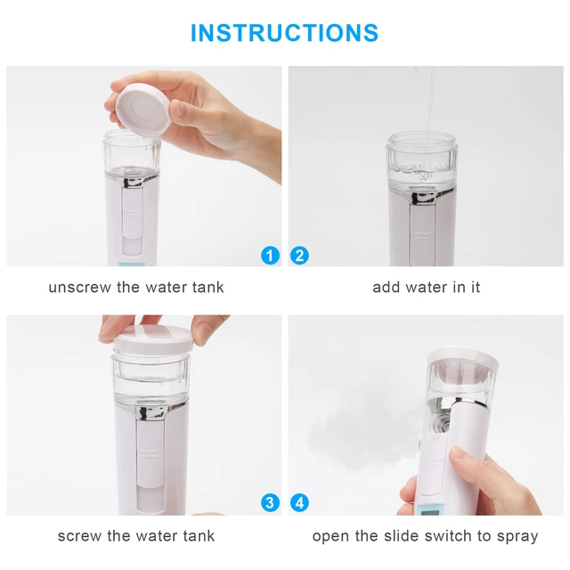 Alt view image 4 of 7 - Nano Facial Mister, Mini Facial Steamer, Handy Moisturizing Mist Sprayer, Atomization Eyelash Extensions Skin Care Steamer (Water Supplementer) (50ml)