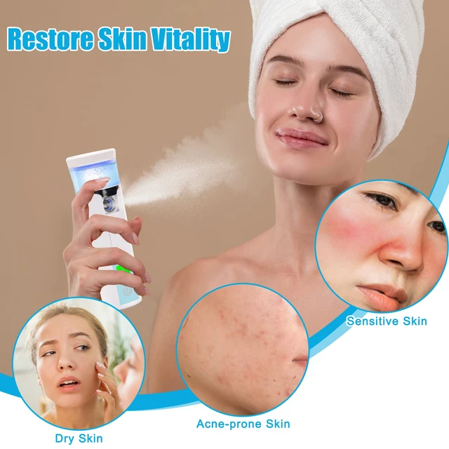 Alt view image 6 of 7 - Nano Facial Mister, Mini Facial Steamer, Handy Moisturizing Mist Sprayer, Atomization Eyelash Extensions Skin Care Steamer (Water Supplementer) (50ml)