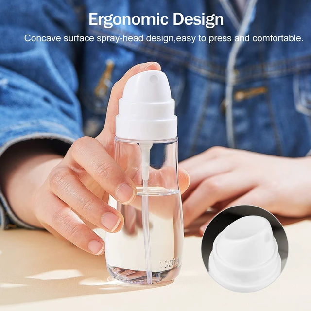 Alt view image 3 of 7 - Small Spray Bottle with Fine Mist, 2 Pack 3.4oz/100ml TSA Approved Travel Size, Refillable Empty Mister Spray Bottles for Hair, Face, Plants, Cleaning, Cosmetics & Essential Oils