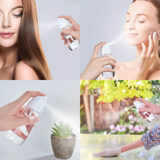 Alt view image 5 of 7 - Small Spray Bottle with Fine Mist, 2 Pack 3.4oz/100ml TSA Approved Travel Size, Refillable Empty Mister Spray Bottles for Hair, Face, Plants, Cleaning, Cosmetics & Essential Oils