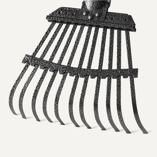 Alt view image 3 of 5 - Garden Rake, Leaf rake with 38.58" - 80.51" Adjustable Steel Handle, Gardening tools for Yard Work, Olive/Black/Silver