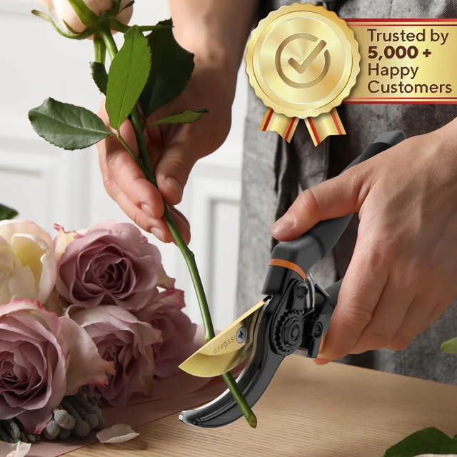 Alt view image 6 of 7 - Premium Bypass Pruning Shears for Gardening, Heavy Duty Ultra Sharp Blade | Pruners with Soft Cushion Grip Handle, Japanese Grade High Carbon Steel Blade, Cuts Through Anything in Your Yard