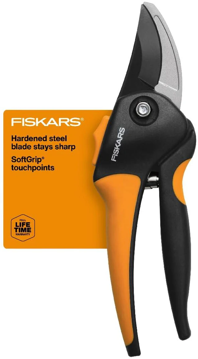Main image of SoftGrip Bypass Pruning Shears, 5/8" Cut Capacity Garden Clippers | Low-Friction Rust-Resistant Coated Sharp Steel Blade, Ergonomic Handle Pruners with Safety Lock, Gardening Hand Tools