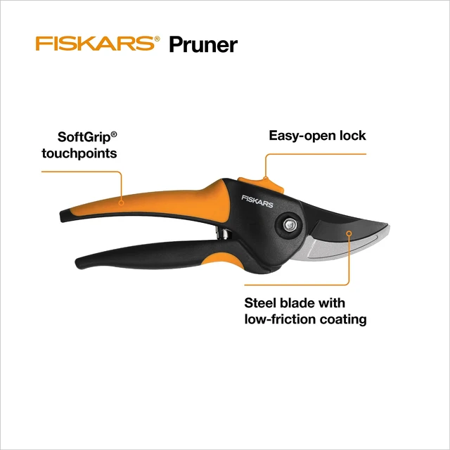 Alt view image 2 of 7 - SoftGrip Bypass Pruning Shears, 5/8" Cut Capacity Garden Clippers | Low-Friction Rust-Resistant Coated Sharp Steel Blade, Ergonomic Handle Pruners with Safety Lock, Gardening Hand Tools