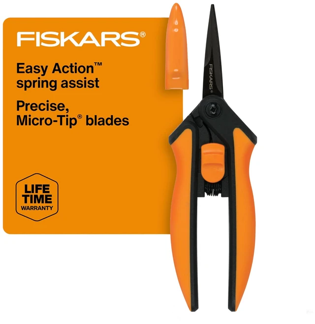 Main image of 6" Non-Stick Pruning Snips, Resin-Resistant Garden Scissors | Garden Shears for Weeds, Flower Buds & Small Plants, Steel Blades Stay Sharp, Easy Action Spring, SoftGrip Handles