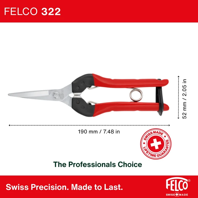 Alt view image 3 of 4 - F322 Pruning Snips 9.84" Garden Clippers with Curved Blade & Rounded Tip | Pruning Shears for Gardening | Garden Snips and Pruners with Carbon Steel Blade, Sap Groove