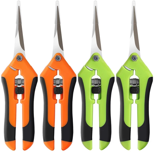 Main image of 4 Pack Pruning Shears 6.5 Inch Stainless Steel Garden Scissors | with Sharp Precision Blades, Comfortable Ergonomic Hand Snips for Deadheading, Flowers, Trimming Herbs, Shaping Small Plants