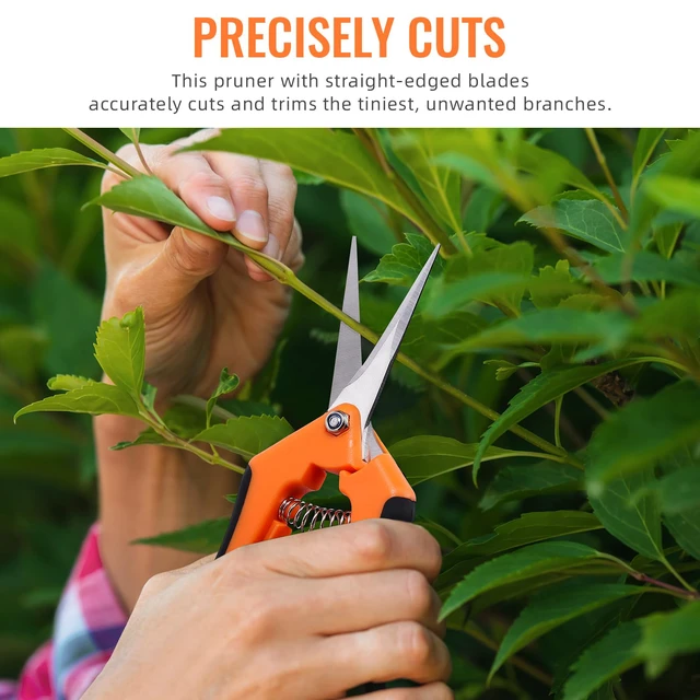 Alt view image 2 of 7 - 4 Pack Pruning Shears 6.5 Inch Stainless Steel Garden Scissors | with Sharp Precision Blades, Comfortable Ergonomic Hand Snips for Deadheading, Flowers, Trimming Herbs, Shaping Small Plants