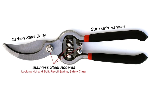 Alt view image 3 of 7 - Classic Bypass Pruning Shears Clippers Heavy Duty Forged Steel Garden Pruners Safety Lock Non Slip Comfort Grips Cuts up to 1 Diameter Professional Bypass Pruners for Gardening