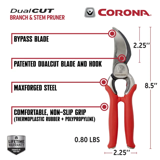 Alt view image 2 of 7 - Tools DualCUT Forged Steel Bypass Hand Pruner 1 Cutting Capacity Garden Pruning Shears for Branch & Stem Cutting