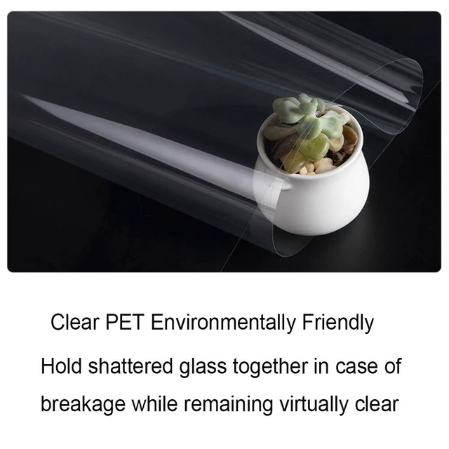 Alt view image 3 of 7 - 0.05mm Clear Window Security Film Adhesive Anti Shatter Heat Control Safety Window Glass Protection Sticker for Home and Office, 17.7inch x 8.2feet