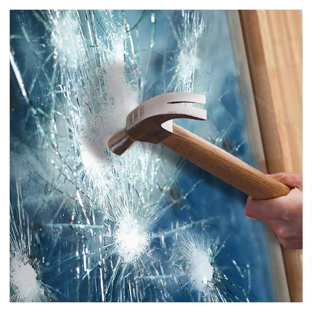 Alt view image 7 of 7 - 0.05mm Clear Window Security Film Adhesive Anti Shatter Heat Control Safety Window Glass Protection Sticker for Home and Office, 17.7inch x 8.2feet