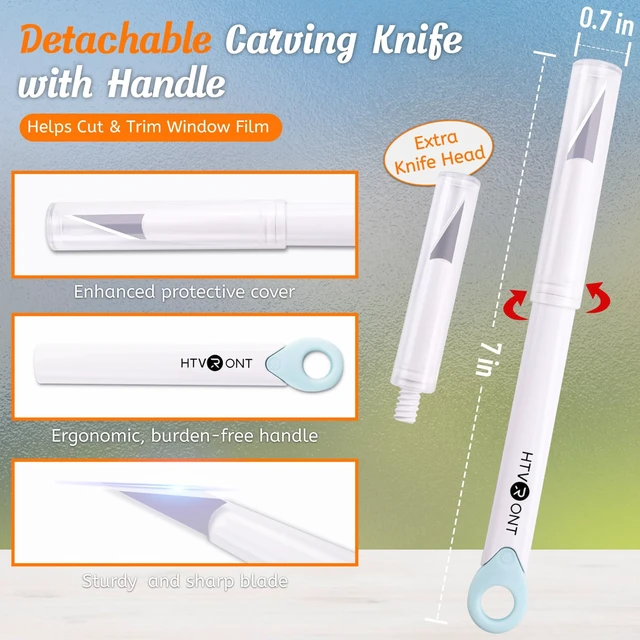 Alt view image 5 of 7 - Window Privacy Film Kit - 4 Pcs Tint Kit for Home Glass & Windows | Scratch-Free & Anti-Slip Grip,Safe Detachable Blade, Bubble-Free Smoothing for Stained Glass Window Film Application