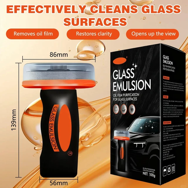 Alt view image 7 of 7 - 2PCS Glass Oil Film Remover for Car,Roll-On Glass Compound with Cleaning Board,Removes Oil Film & Smudges,Universal Anti-Rain Fog BrushOil Film Remover for Car Windshields(100g)