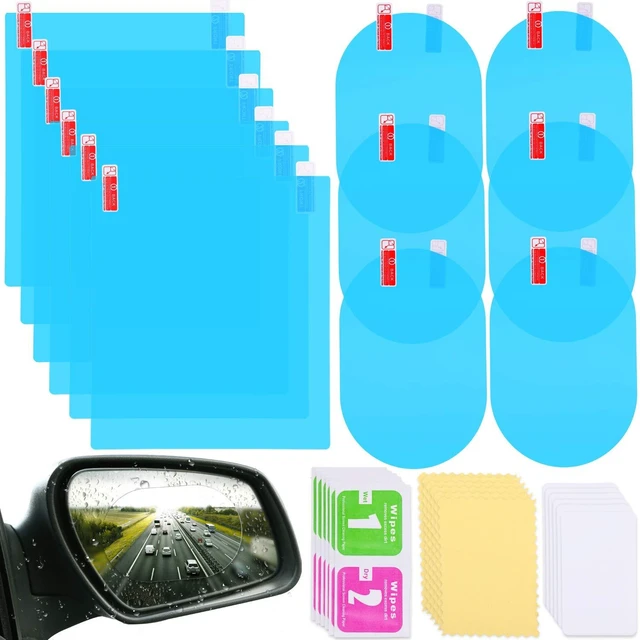 Main image of 12 Pieces Car Rearview Mirror Film | Rainproof, Waterproof, Anti Fog, Nano Coating, for Suv Truck Bus Mirrors and Side Windows