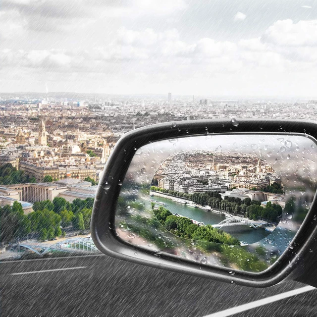Alt view image 2 of 7 - 12 Pieces Car Rearview Mirror Film | Rainproof, Waterproof, Anti Fog, Nano Coating, for Suv Truck Bus Mirrors and Side Windows