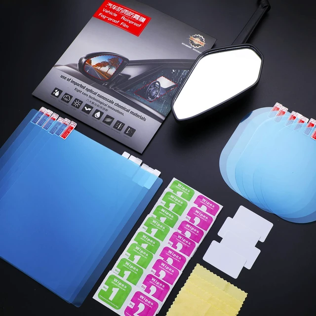 Alt view image 7 of 7 - 12 Pieces Car Rearview Mirror Film | Rainproof, Waterproof, Anti Fog, Nano Coating, for Suv Truck Bus Mirrors and Side Windows