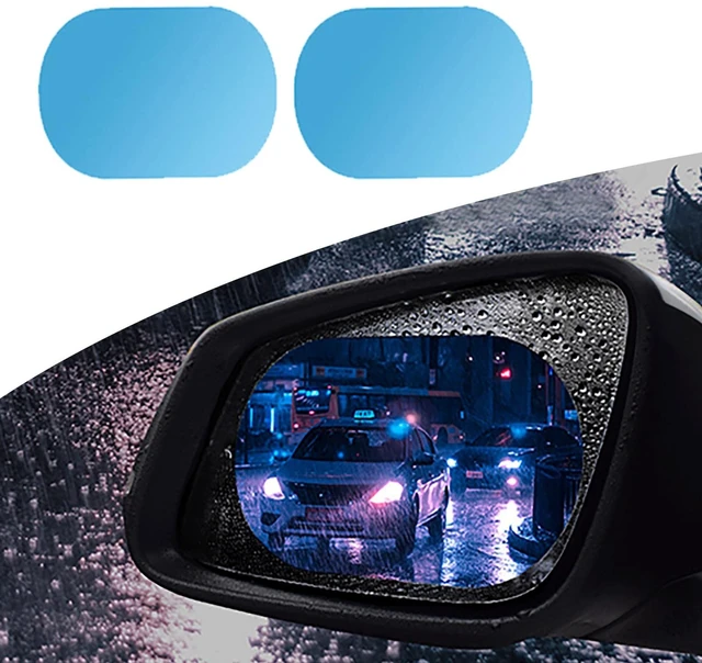 Main image of Pack of 2 Car Rear View Mirror Waterproof Film, Anti Fog Glare Rear View Mirror Sticker, HD Protective Clear Auto Parts, Rain Proof Film for Car Window, for Most Cars (Transparent #Oval)