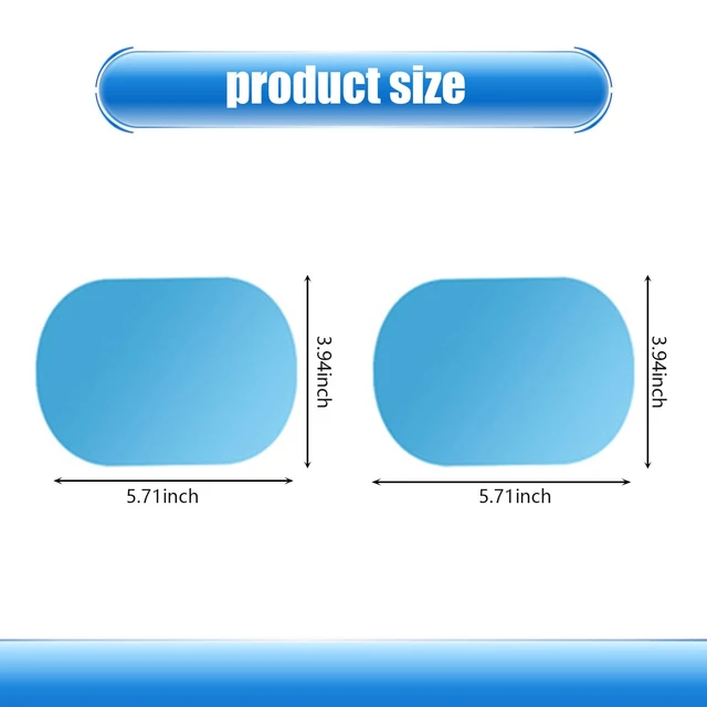 Alt view image 2 of 6 - Pack of 2 Car Rear View Mirror Waterproof Film, Anti Fog Glare Rear View Mirror Sticker, HD Protective Clear Auto Parts, Rain Proof Film for Car Window, for Most Cars (Transparent #Oval)