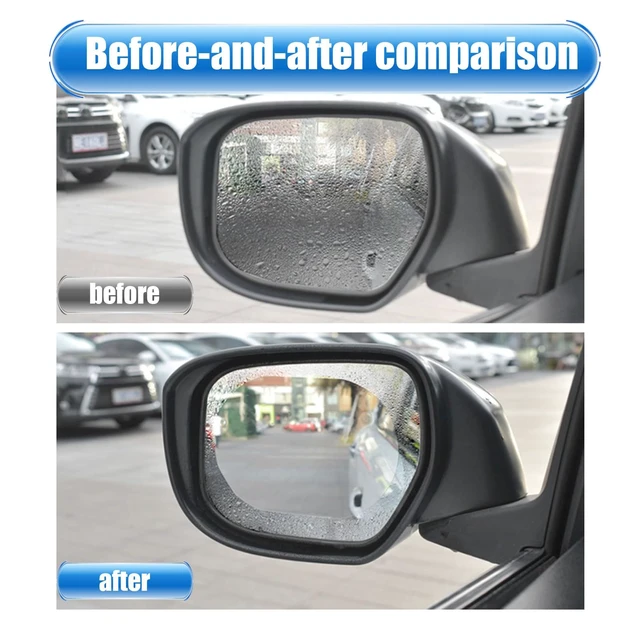 Alt view image 6 of 6 - Pack of 2 Car Rear View Mirror Waterproof Film, Anti Fog Glare Rear View Mirror Sticker, HD Protective Clear Auto Parts, Rain Proof Film for Car Window, for Most Cars (Transparent #Oval)