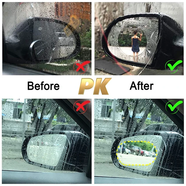 Alt view image 3 of 7 - 12Pcs Car Rearview Mirror Film, Anti Fog Anti Glare Anti Scratch Anti Mis Rainproof Waterproof HD Nano Clear Protective Sticker Film for Car Mirrors, Side Windows, Safe Driving