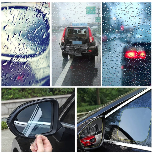 Alt view image 5 of 7 - 12Pcs Car Rearview Mirror Film, Anti Fog Anti Glare Anti Scratch Anti Mis Rainproof Waterproof HD Nano Clear Protective Sticker Film for Car Mirrors, Side Windows, Safe Driving