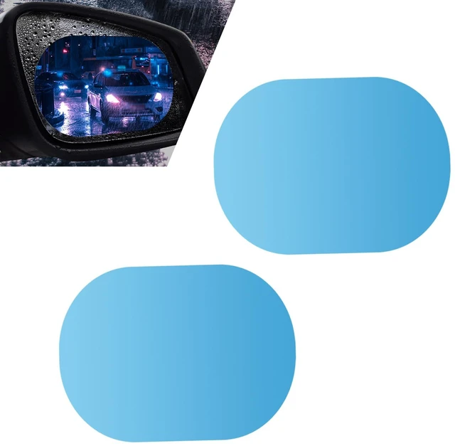 Main image of 2 PCS Car Rearview Rainproof Films, Hydrophobic Anti-fog Anti-glare Guard, Reusable Anti-scratch Protective Sticker, Universal Oval HD Viewing Accessory for Side Windows Mirrors (Blue)