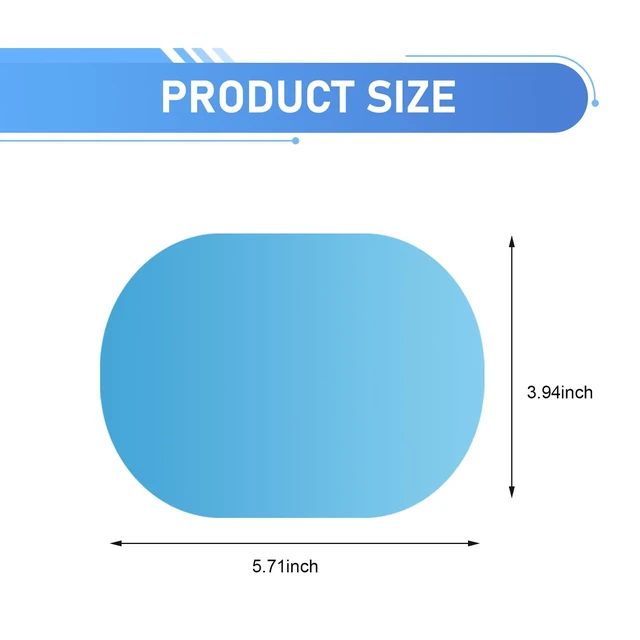 Alt view image 2 of 6 - 2 PCS Car Rearview Rainproof Films, Hydrophobic Anti-fog Anti-glare Guard, Reusable Anti-scratch Protective Sticker, Universal Oval HD Viewing Accessory for Side Windows Mirrors (Blue)