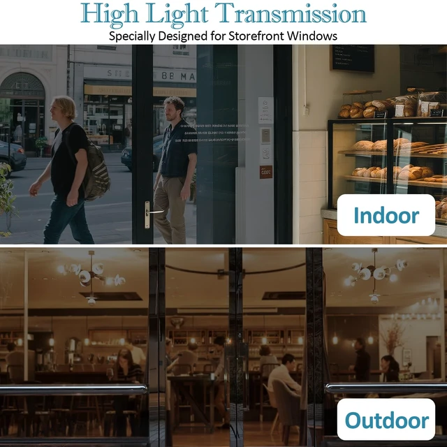 Alt view image 3 of 7 - Window Film Transparent, 30% VLT, for Shopfront Glass, 17.5"×78.7" | Window Tint with Installation Tools, PET Material, Heat Control UV Blocking Ideal for Stores, Glass Doors and Display Windows