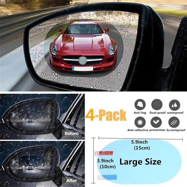 Alt view image 2 of 6 - 4 PCS Car Rear View Mirror Waterproof Protective Film Anti Glare Anti Fog Rainproof Film HD Nano Anti-Scratch Rain-Proof Anti Water Mist Sticker Safe Driving