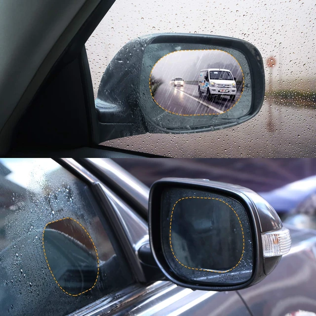 Alt view image 5 of 6 - 4 PCS Car Rear View Mirror Waterproof Protective Film Anti Glare Anti Fog Rainproof Film HD Nano Anti-Scratch Rain-Proof Anti Water Mist Sticker Safe Driving
