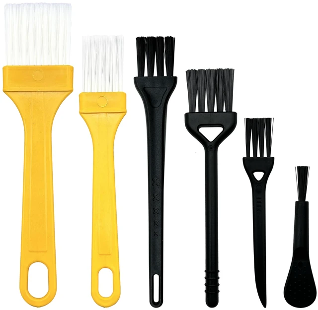 Main image of Mini Keyboard Cleaning Brushes for Laptop, PC and Electronics, 6-Pack | soft nylon mini brushes for loose dust in keyboards, laptops, phones, monitor edges, vents and narrow electronics gaps.