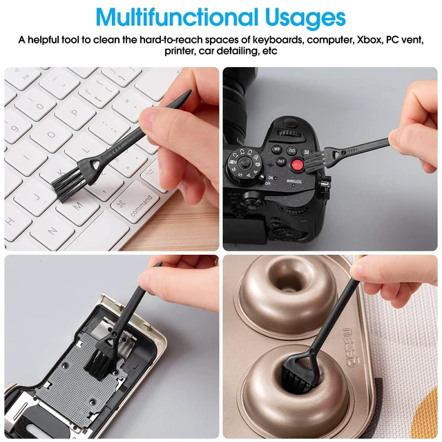 Alt view image 6 of 7 - Mini Keyboard Cleaning Brushes for Laptop, PC and Electronics, 6-Pack | soft nylon mini brushes for loose dust in keyboards, laptops, phones, monitor edges, vents and narrow electronics gaps.
