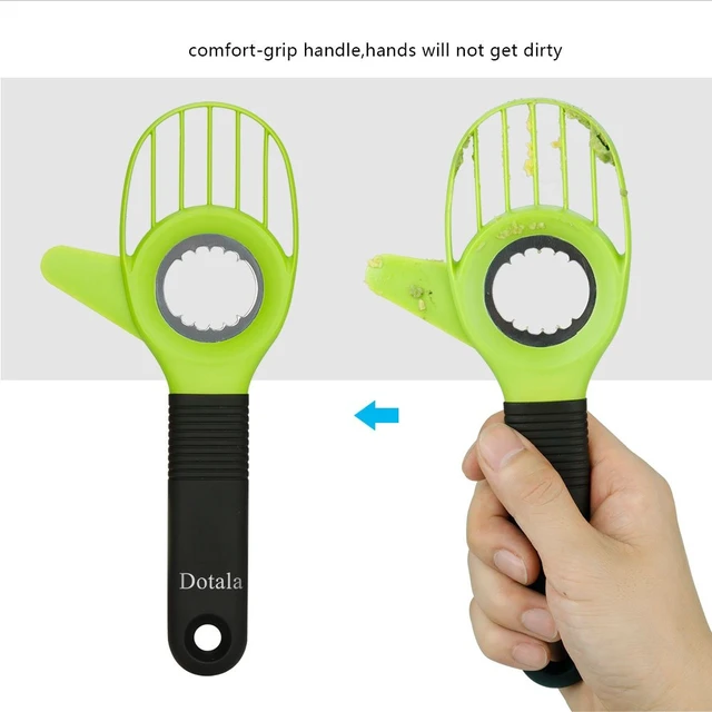 Alt view image 5 of 7 - 3 in 1 Avocado Slicer Tool Works as a Splitter, Pitter and Cutter as knife peeler scoop with Comfort-Grip Handle (Green-Slicer)