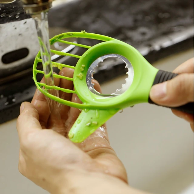 Alt view image 6 of 7 - 3 in 1 Avocado Slicer Tool Works as a Splitter, Pitter and Cutter as knife peeler scoop with Comfort-Grip Handle (Green-Slicer)