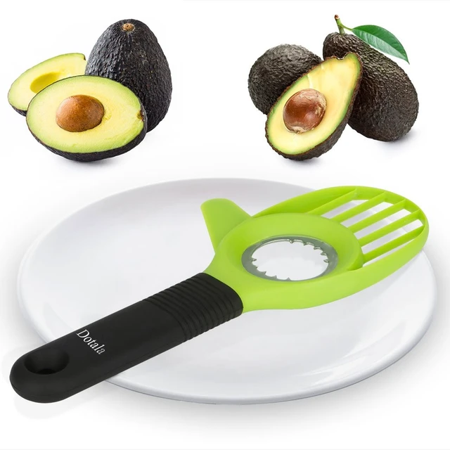 Alt view image 7 of 7 - 3 in 1 Avocado Slicer Tool Works as a Splitter, Pitter and Cutter as knife peeler scoop with Comfort-Grip Handle (Green-Slicer)