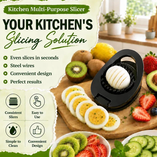 Alt view image 2 of 7 - Stainless Steel Wire Egg Cutter, Hard Boiled Egg Slicing Gadget, Egg Salad Making Tool, Versatile Kitchen Accessory for Eggs, Avocado, Strawberry, Kiwi Fruit