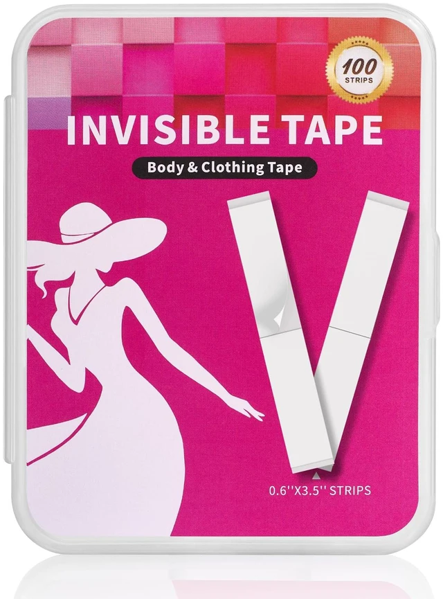Main image of 100 Strips Double Sided Fashion Tape, Invisible Skin Friendly | Soft Adhesive, Ideal For Clothes, Perfect For Dress, Gentle On Fabric, Neat Hem Fix, All Day Fit, Daily Fashion Application