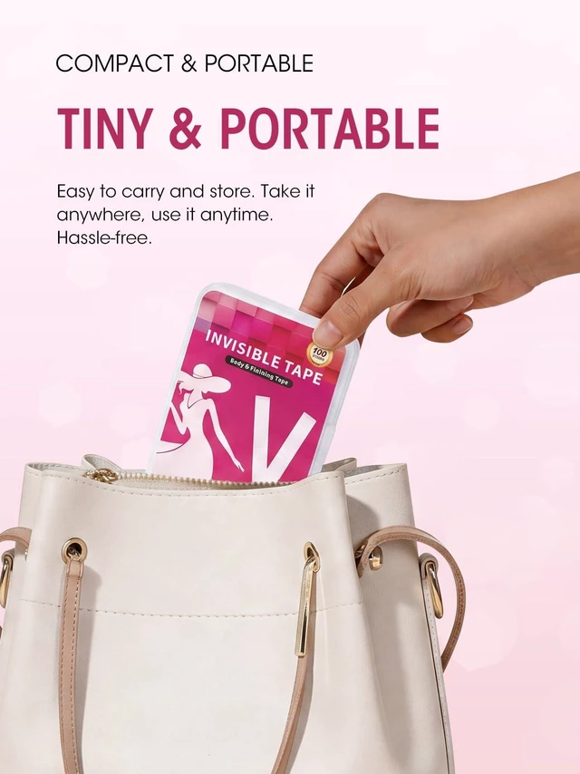 Alt view image 4 of 6 - 100 Strips Double Sided Fashion Tape, Invisible Skin Friendly | Soft Adhesive, Ideal For Clothes, Perfect For Dress, Gentle On Fabric, Neat Hem Fix, All Day Fit, Daily Fashion Application