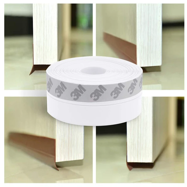Alt view image 7 of 7 - Weather Stripping, Silicone Door Seal Strip Door, Window, Transparent 16 Feet Long, White (Width 25mm)