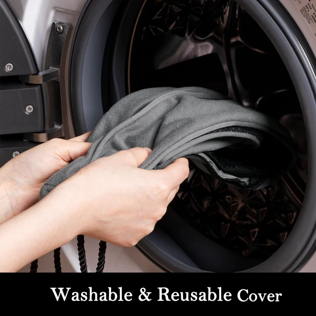Alt view image 5 of 7 - Door Draft Stopper, Removable Washable Cover, 38", Gray | Weighted Gap Filler, Blocks Hot and Cold Air, All-Season Seal, Easy Install, Noise & Wind Blocker, Home Essentials