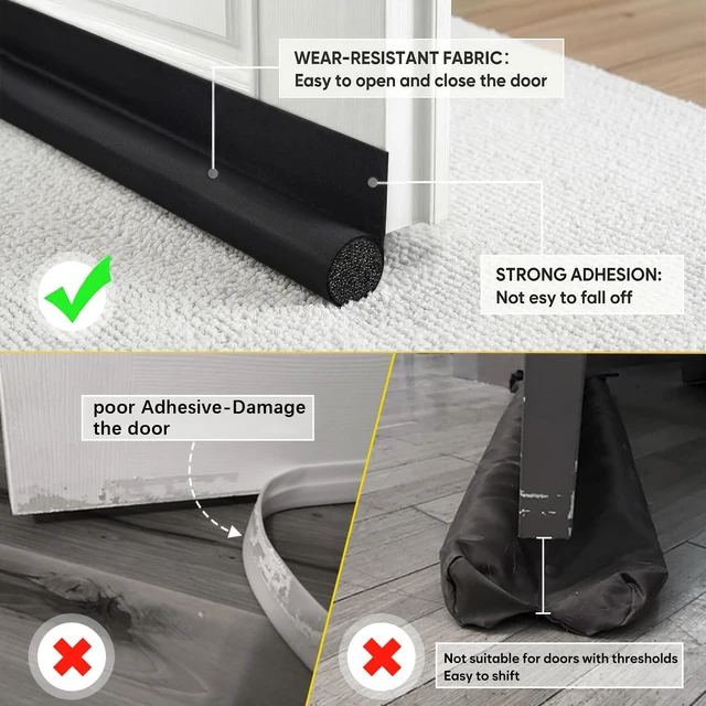 Alt view image 4 of 7 - Door Draft Stopper 36 Inch Under Door Draft Blocker Door Sweep for Bottom of Door Reduce Cold Air, Soundproof, Light, Odor, Weather Stripping Door Seal Strip Fit for Interior/Exterior